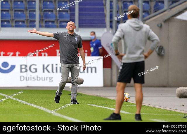 firo, football: 3rd Bundesliga: season 19/20: 13.06.2020 MSV Duisburg - Kickers Wurzburg 1: 1 coach goalsten LIEBERKNECHT, Duisburg, back