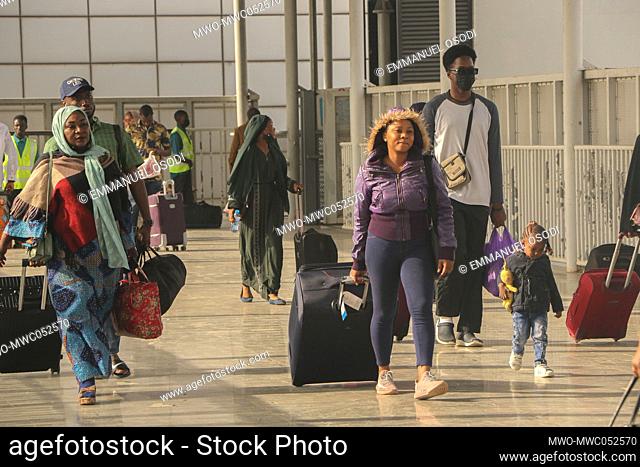 Passengers at the Idu Railway station traveling for the Christmas celebrations to Abuja. The train service resumed linking the capital city with a northern city...
