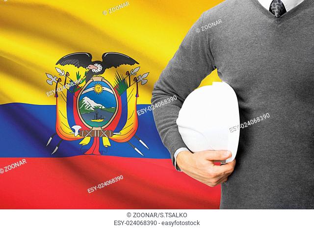 Architect with flag on background - Ecuador