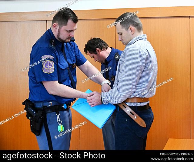 The Prague Regional Court began hearing the case of Kristian Danev, right, a 39-year-old Slovak national charged with committing murder in Podebrady in 2019