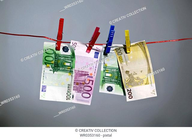 laundered money on a clothesline