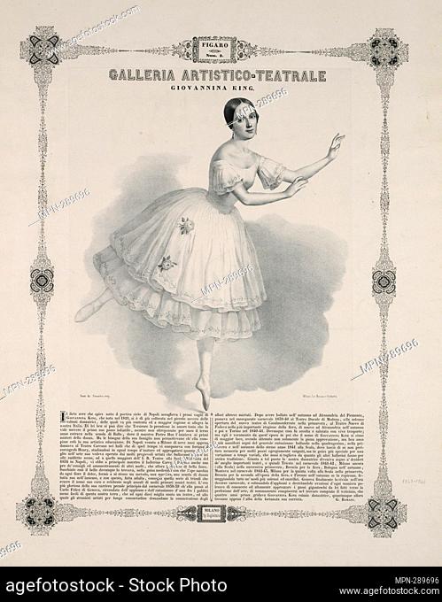 Giovannina King (b. 1821) in third arabesque. Additional title: Figaro num. 3. Galleria artistico-teatrale Additional title: [Unidentified ballet]
