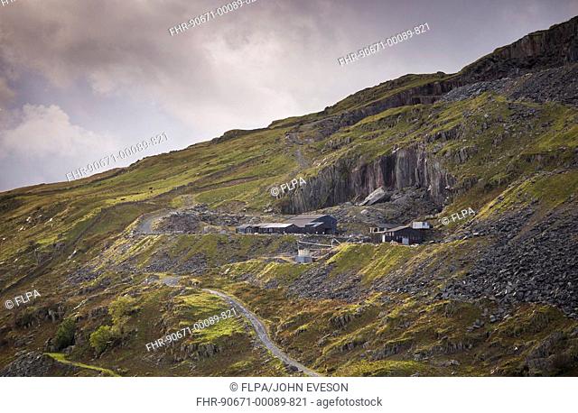 Working slate quarry, Pets Quarry, Kirkstone Pass, Ambleside, Lake District, Cumbria, England, October