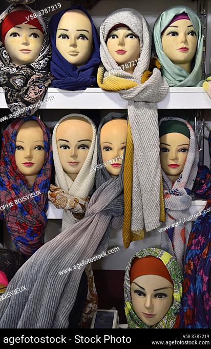 Iran, Kerman, Sartasari bazaar, Veil shop