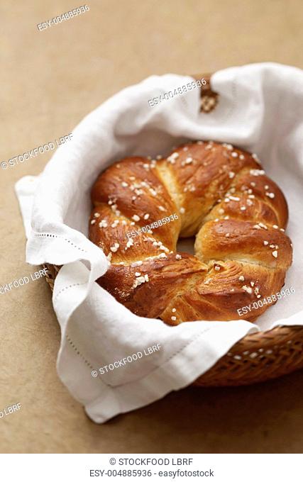Easter bread in a bread basket