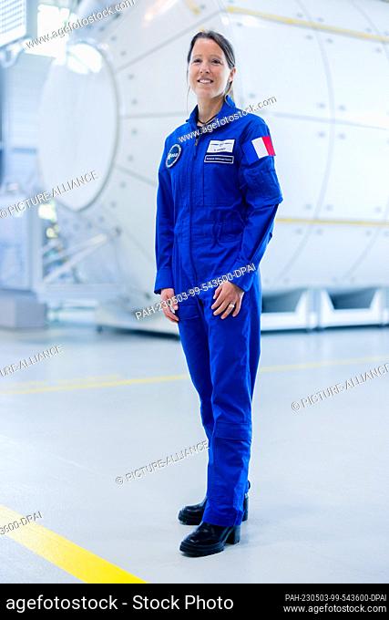 03 May 2023, North Rhine-Westphalia, Cologne: Sophie Adenot from France, aspiring astronaut, is presented at ESA's European Astronaut Center (EAC)
