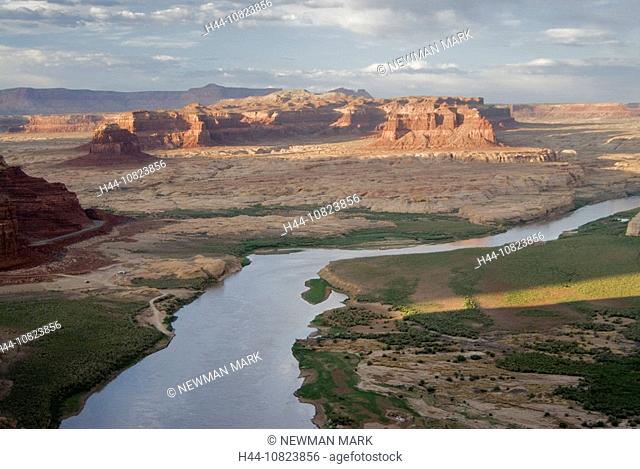 scenery, landscape, river, desert, erosion, rock, Glen Canyon National Recreation Area, Hite Overlook, Utah, USA, Amer