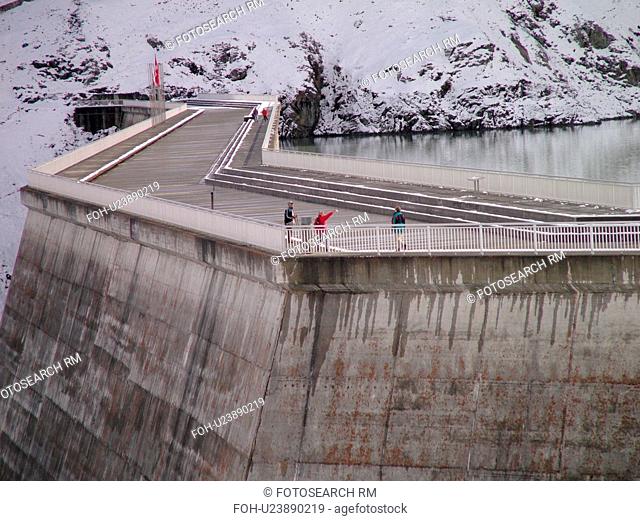 Switzerland, Europe, valais, wallis, Val D'Heremence, Dam Grande Dixence, 2, 365 metres, world's highest concrete dam, Lac des Dix