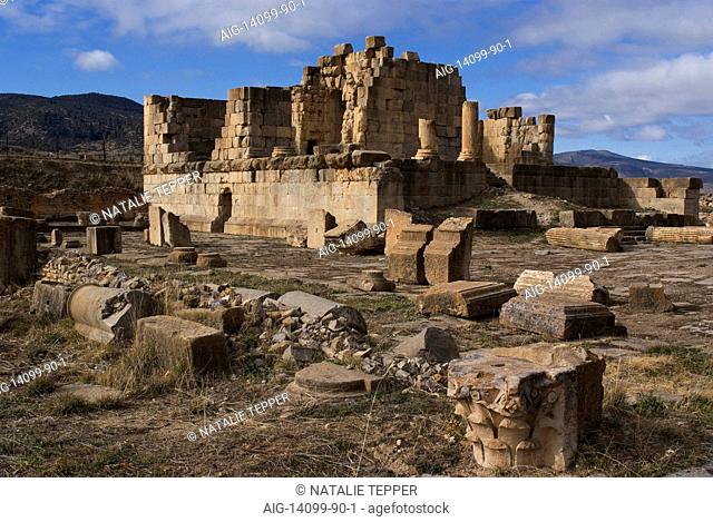 Capitoleum, temple to the Roman gods, Jupiter/Saturn, Juno and Minerva, Roman site of Lambaesis, Algeria