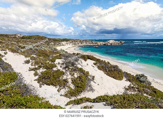 Scenic view over one of the beaches of Rottnest island, Australia