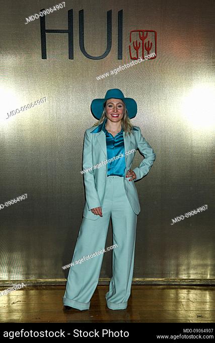 Italian Olympic ice speed skater Federica Lollobrigida guest at the Hui fashion show at the sixth day of Milan Fashion Week Fall Winter 2022-2023 Women's...