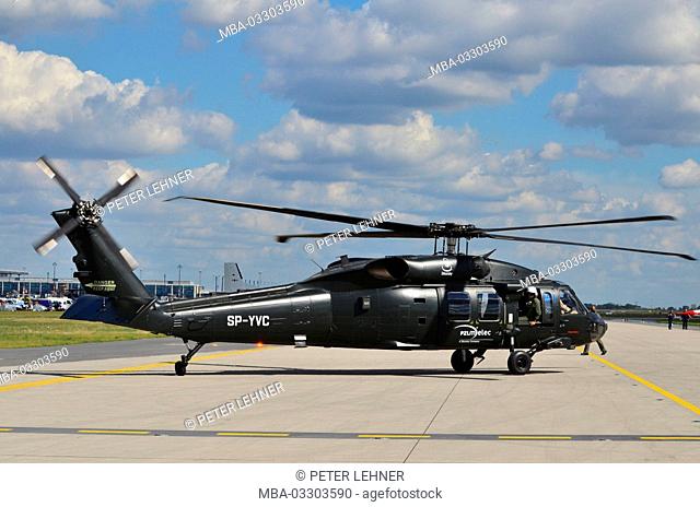Germany, Berlin, ILA 2012, runway, military helicopter, park position