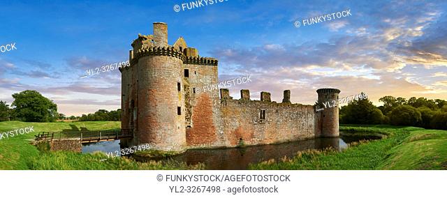 Exterior of Caerlaverock Castle, Dumfries Galloway, Scotland,