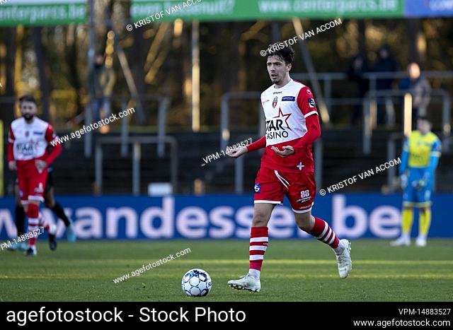 Mouscron's Marko Babic pictured in action during a soccer match between Lommel SK and Royal Excel Mouscron, Sunday 27 February 2022 in Lommel