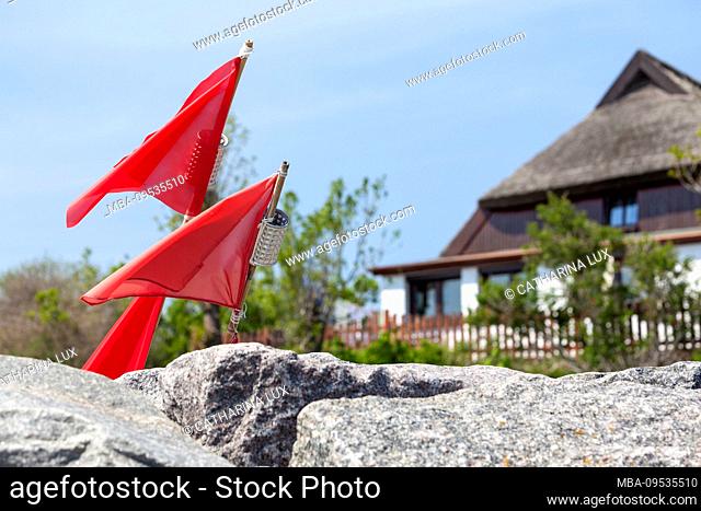 Rügen, Vitt fishing village, buoy flags