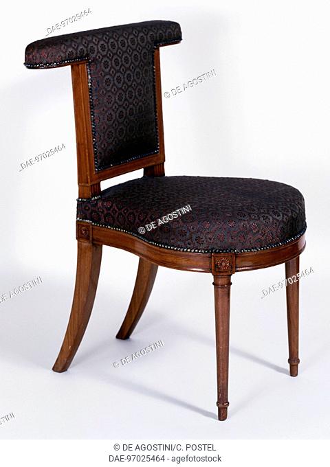 Directoire style solid Cuban mahogany voyeuse chair. France, late 18th-early 19th century.  Private Collection