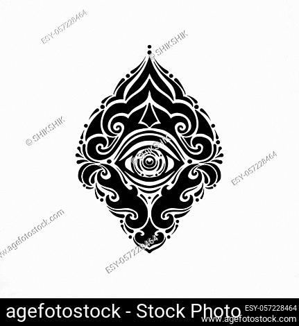 Vector third eye Ajna sixth chakra with hinduism sanskrit seed mantra Om  and syllables on lotus..., Stock Vector, Vector And Low Budget Royalty Free  Image. Pic. ESY-044776042 | agefotostock