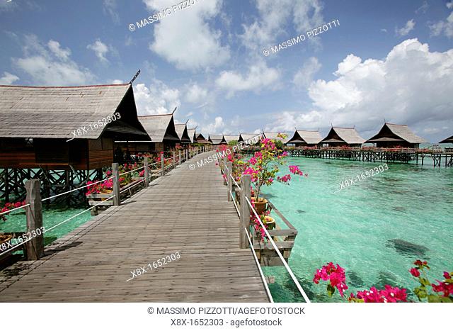 Kapalai resort at Kapalai Island, Borneo, Malaysia