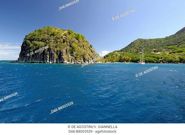 Pain de Sucre mountain formed from volcanic rock, Iles des Saintes, Guadeloupe, Overseas Department of the French Republic