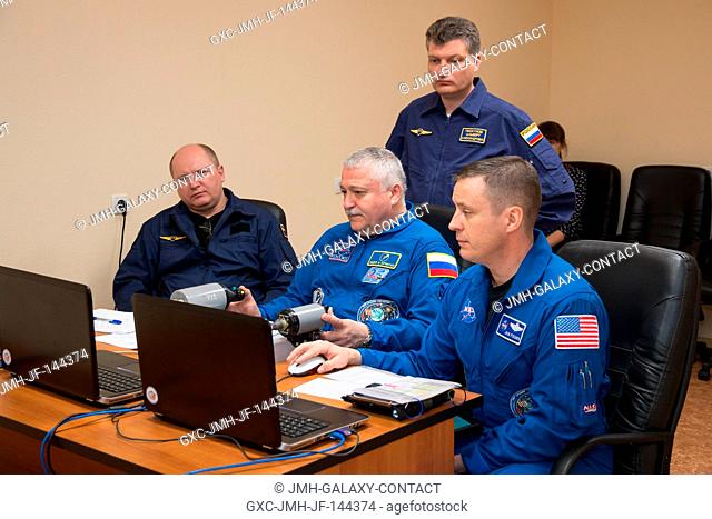 At the Cosmonaut Hotel crew quarters in Baikonur, Kazakhstan, Expedition 51 crewmembers Fyodor Yurchikhin of the Russian Federal Space Agency (Roscosmos
