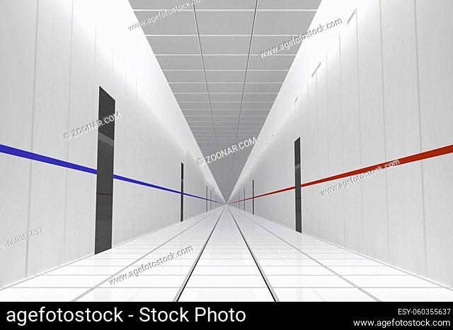 ceiling building no people empty white color direction flooring 3d illustration