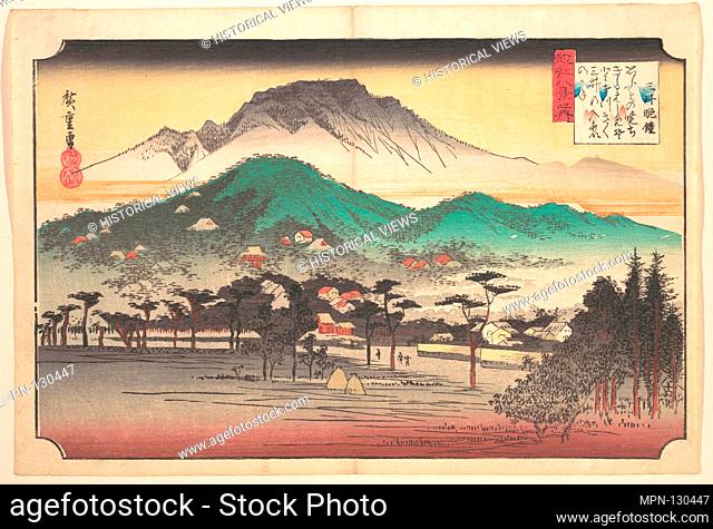 Vesper Bells at Mii Temple. Artist: Utagawa Hiroshige (Japanese, Tokyo (Edo) 1797-1858 Tokyo (Edo)); Period: Edo period (1615-1868); Date: ca