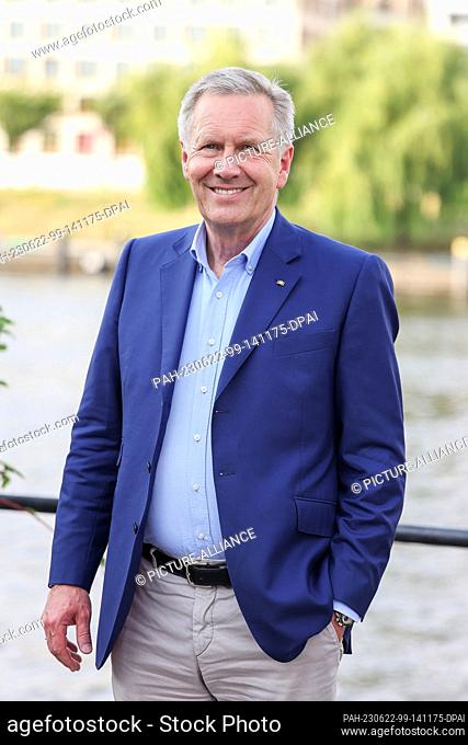 21 June 2023, Berlin: Christian Wulff is a guest at the Media Night of the Free Press (MVFP) at Spindler & Klatt. The Media Association of the Free Press is the...