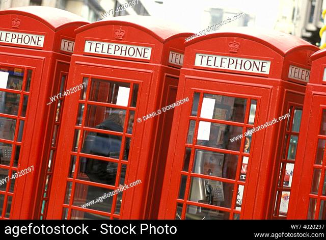 phone boxes, london, great britain