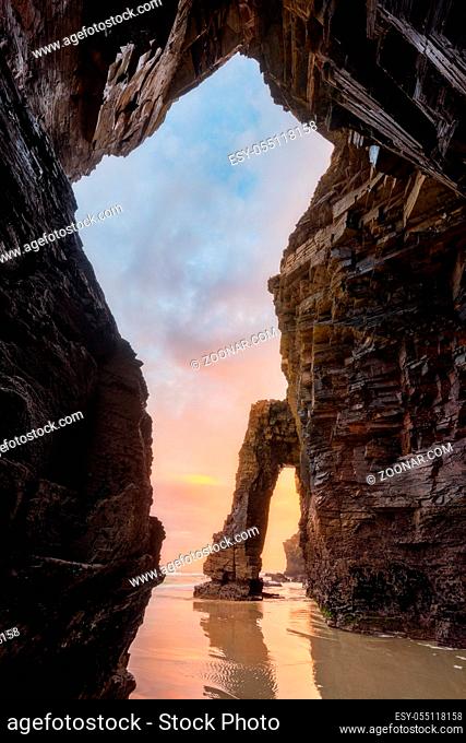 Cathedrals beach in Ribadeo, Galicia, Spain