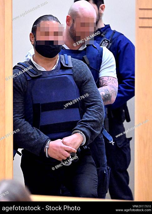 accused Sandro Hamidovic pictured during a preliminary hearing of ex-restaurant owner Martino Trotta, before the Assizes Court of Limburg in Tongeren on Friday...