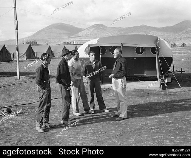 Four young migratory potato pickers.., FSA camp, Merrill, Klamath County, Oregon, 1939. Creator: Dorothea Lange