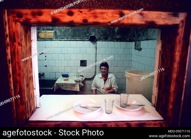 The kitchen of a canteen. Leningrad today Saint Petersburg (Russia), May 14th, 1991