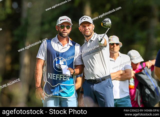 22 June 2023, Bavaria, Munich: Golf: European Tour - International Open, singles, men, 1st round at Golfclub München Eichenried