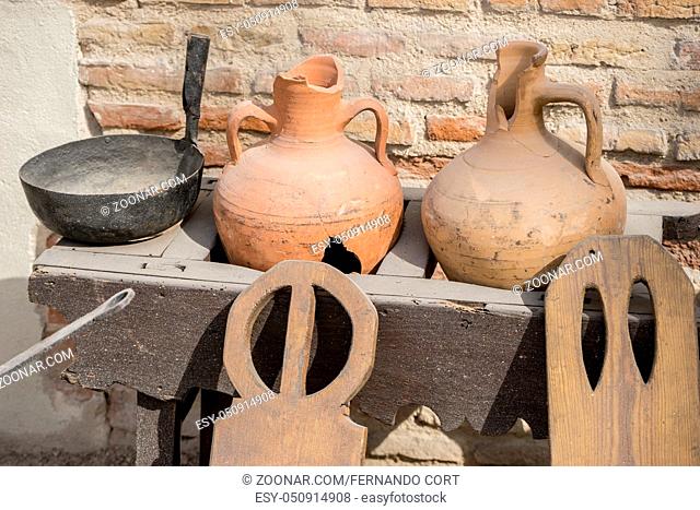 kitchen tools and utensils of medieval agriculture, ancient European farming instruments