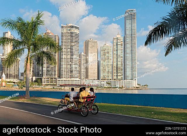waterfront in front of the skyline in panama city