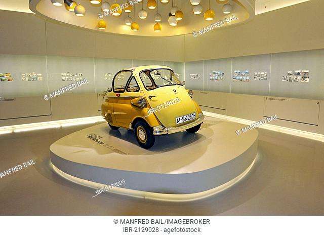 BMW Isetta bubble car from 1955, BMW Museum, Munich, Bavaria, Germany, Europe