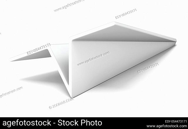 Paper plane 3D render illustration isolated on white background