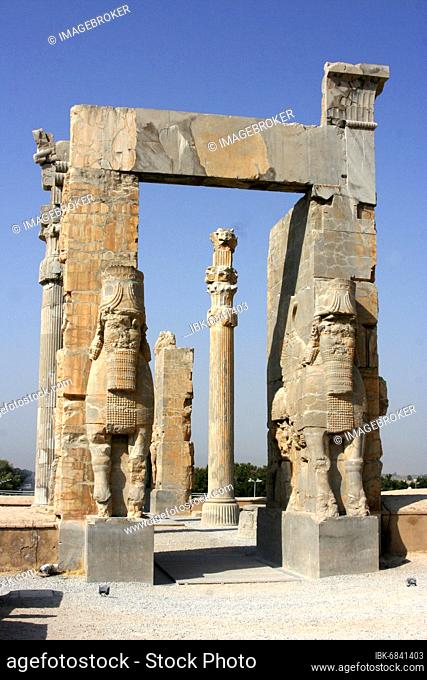 The Gate of All Lands (Xerxes Propylaea) in Persepolis near Shiraz, Iran, Asia