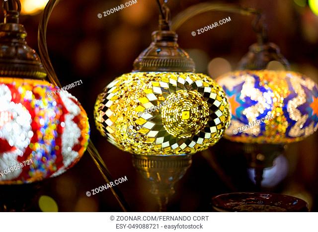 beautiful lamps made with colored crystals