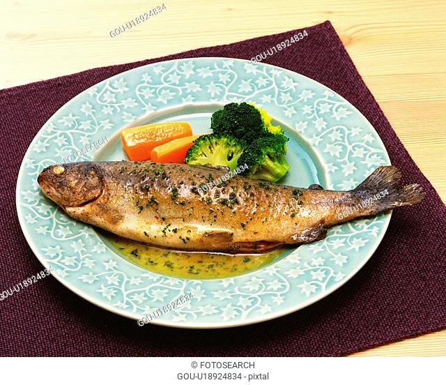 Fish Dish in Western Style, High Angle View
