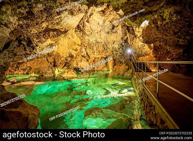 The Bozkov Dolomite Caves, on July 26, 2023, near Bozkov, Czech Republic. The cave is one of the ten most visited destinations in the Liberec Region