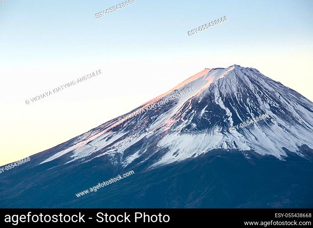 Mountain Fuji in winter sunrise