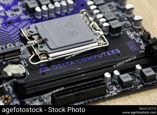 RUSSIA, MOSCOW - AUGUST 17, 2023: A motherboard made by the Russian IT company Delta Computers. Sergei Bobylev/TASS