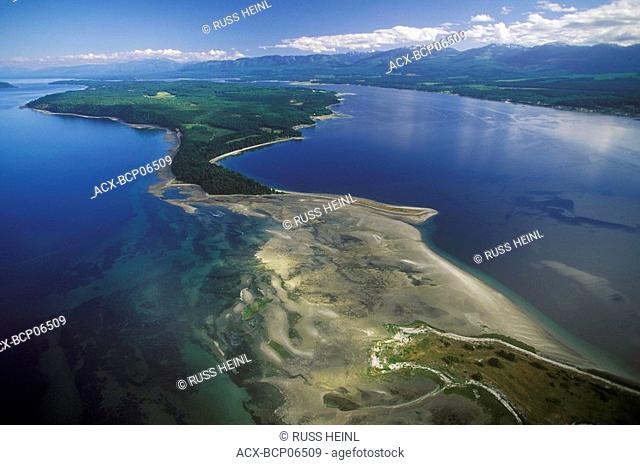Aerial of Denman Island, British Columbia, Canada