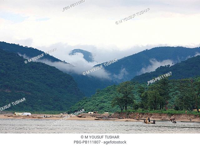 A view of the Dholai river in Bholaganj During monsoon season boulders, rocks, stones and pebbles wash up from India into the Jaflong and Bholaganj Sylhet
