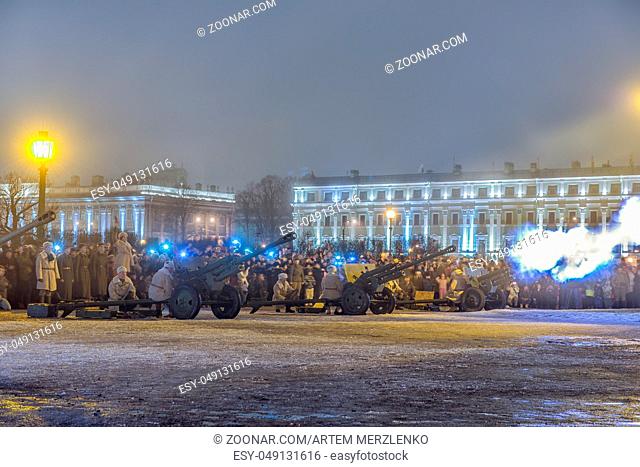 ST. PETERSBURG, RUSSIA - January 27.2017: Day of Military Glory of Russia - Day of complete liberation of Leningrad from the fascist blockade (1944)