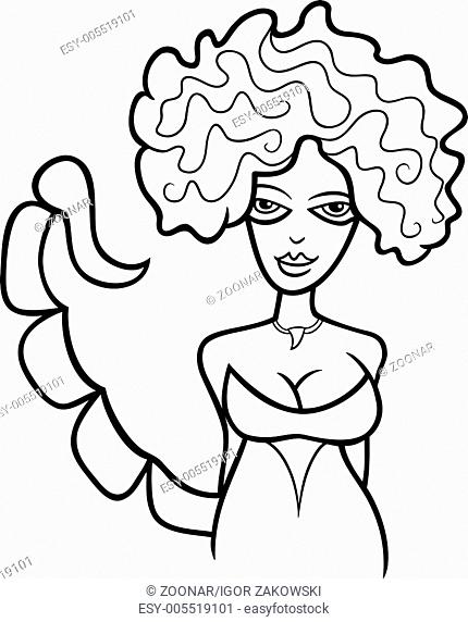woman scorpio sign for coloring
