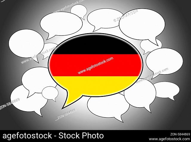 Speech bubbles concept - spoken language is German