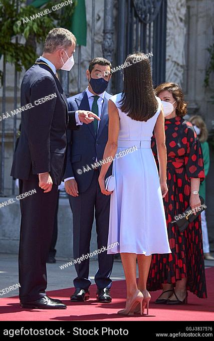 King Felipe VI of Spain, Queen Letizia of Spain attends delivery the first Medal of Honour of Andalucia to King Felipe VI of Spain