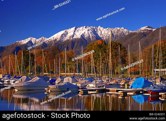 Sailing boats, Lake Maggiore, Ascona, Locarno district, Ticino canton, Lake Maggiore, Switzerland, Europe